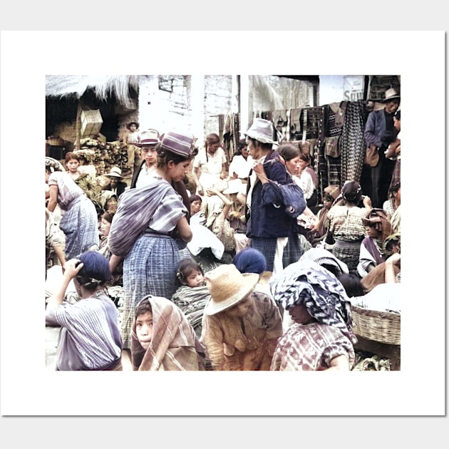 Vintage colorized photo of solola market Wall Art by In Memory of Jerry Frank